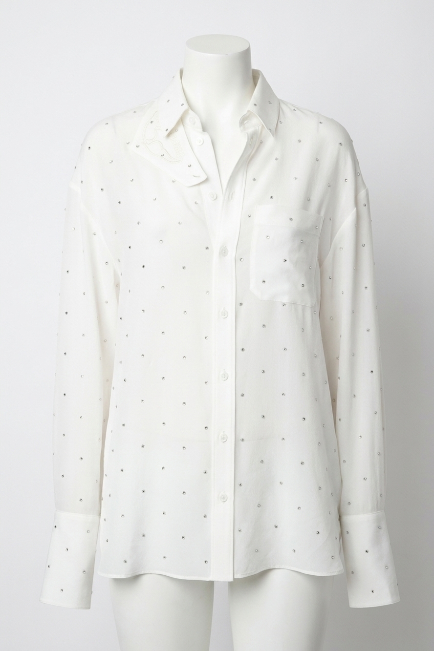 NEW ZADIG & VOLTAIRE tyrone silk blouse in white